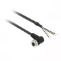 TMSS GERMANY Telemechanique Sensors M12 moteriškos jungties 4 kontaktų tiesus PUR kabelis, 10 m, juodas, IP67 XZCP1241L10