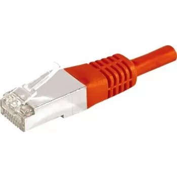 EXERTIS CONNECT CAT.6a F/UTP komutacinis kabelis, raudonas, 20 m, 10 Gbps, RJ45, plonas įtempimo mažinimo gaubtas 859541