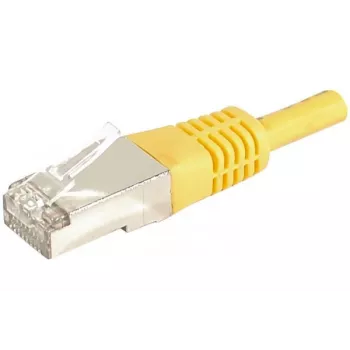 EXERTIS CONNECT CAT.6a F/UTP komutacinis kabelis, 0,3m, geltonas, 10 Gbps, LSZH, plonas snagless apsauginis įmovėlis 859561