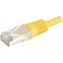 EXERTIS CONNECT CAT.6a F/UTP komutacinis kabelis, 0,3m, geltonas, 10 Gbps, LSZH, plonas snagless apsauginis įmovėlis 859561