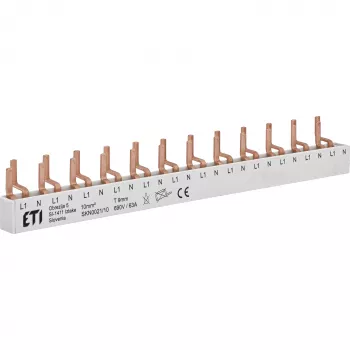 ETI 002921150 izoliuota kištukinė šyna SKN0021/10, skirta ETIMAT 1N, KZS 1M, 1 poliaus, 10 modulių, 63 A