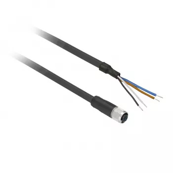 TMSS GERMANY Telemechanique Sensors M12 kištukinis tiesus PUR kabelis 5m 4 kontaktų XZCP1141L5
