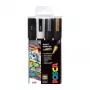 Uni-Ball Faber-Castell POSCA PC-5M Metallic akriliniai dažų markeriai, 4 spalvos, vidutinis apvalus antgalis 1,8–2,5 mm 182544