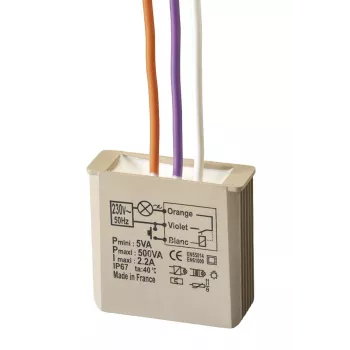 GROTHE Impulsinė relė įmontuojama 230V AC 3-500W su mygtuku MTR500E 5454050