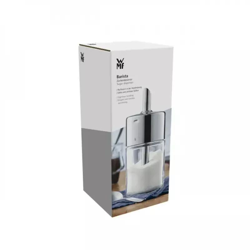 WMF Basic cukraus dozatorius 200 ml, Cromargan® nerūdijantysis plienas ir stiklas, sidabrinis/permatomas