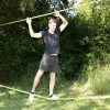 SCHILDKRÖT Slackline rinkinys 15 m, geltonas, 50 mm pločio su fiksavimo mechanizmu – pusiausvyros treniravimo komplektas 970701
