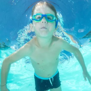 SCHILDKROT Junior Capri plaukimo akiniai vaikams, mėlyni/žali, nuo rasojimo, nedūžtantys polikarbonato lęšiai, reguliuojamas dirželis, 1 pora (940055)