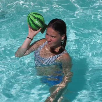 SCHILDKROT Splash Ball Watermelon vandens kamuolys, žalias, 250 mm skersmens, neslidžiu paviršiumi, 1 vnt. (970292)