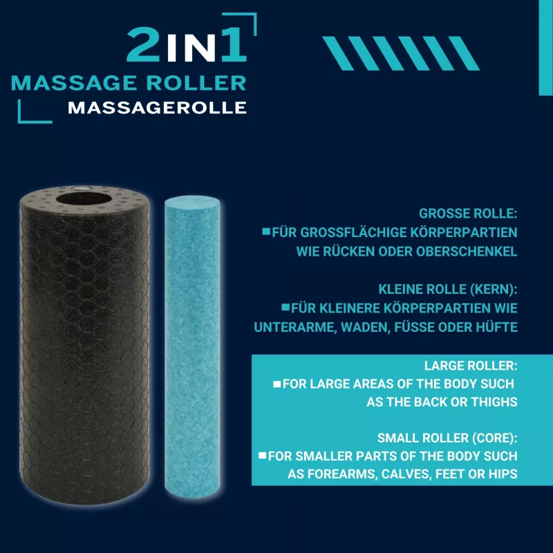 SCHILDKROT 2-in-1 masažo volas, rinkinys, juodas/mėlynas, EPP putos, 960237
