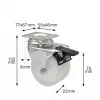 Wagner design yourself ECO RO 3277 dviratė pasukama ratukas 32 mm balta/pilka (3327701)