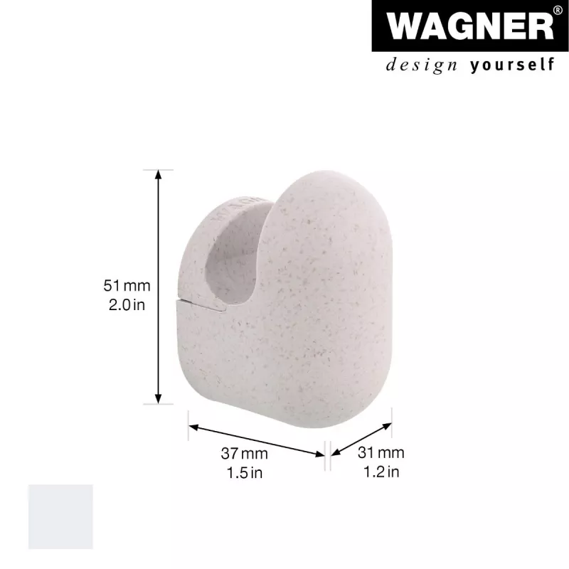 Wagner design yourself PILL sieninis kabliukas, pilkas, 1 kabliukas, tvirtinimas varžtais, plastikinis 17041321