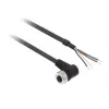 TMSS GERMANY Telemechanique Sensors M12 tiesus 4 kontaktų moteriškas jungtis PUR kabelis, 2 m, juodas XZCP1241L2