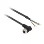 TMSS GERMANY Telemechanique Sensors M12 tiesus 4 kontaktų moteriškas jungtis PUR kabelis, 2 m, juodas XZCP1241L2