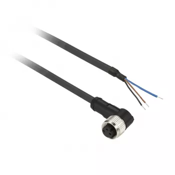 TMSS GERMANY Telemechanique Sensors M12 moteriškos jungties iš anksto sujungtas kabelis, 4 kontaktų, 5 m PUR, juodas, tiesus, IP67/IP65/IP69K, 4 A, 250 V AC/DC, OsiSense XZ serija - XZCP0666L5