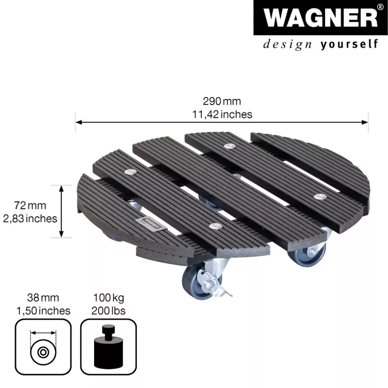 WAGNER Multi Roller WPC anth100 buitinės technikos ritinėlis 100 kg apvalus 20052501