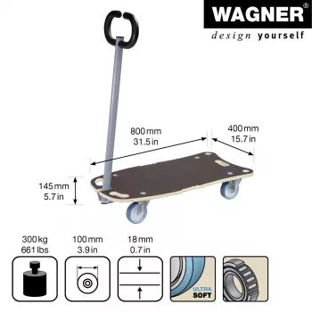 Wagner design yourself STAR CARRIER prailginama platforminė vežimėlis MM 1187 rudos spalvos 300 kg 20118701