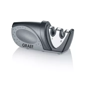 GRAEF Piccolo rankinis peilių galąstuvas, 12 vienetų rinkinys su stendu, 20° kampu, juodas