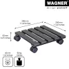 WAGNER Multi Roller WPC antracito 60 dvigubų ratukų 60 kg kvadratinis augalų vežimėlis (20050001)