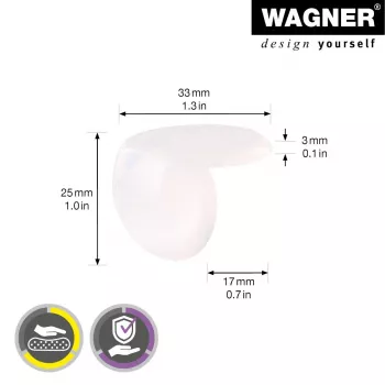 Wagner design yourself EH 2135 apsauginiai kampų dangteliai iš plastiko Ø 3,5 cm, 4 vnt. (15213599)