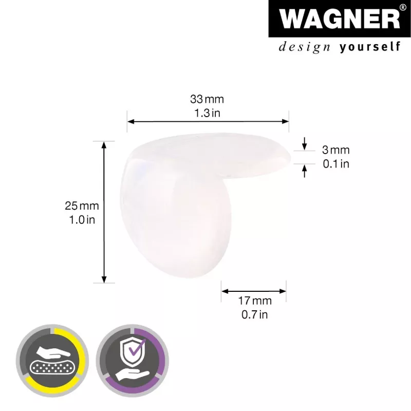 Wagner design yourself EH 2135 apsauginiai kampų dangteliai iš plastiko Ø 3,5 cm, 4 vnt. (15213599)