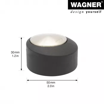 Wagner Design Yourself EH 5181 grindų durų ribotuvas, cinko lydinio su guminiu amortizatoriumi, matinis nikelis, 50 mm 15518111