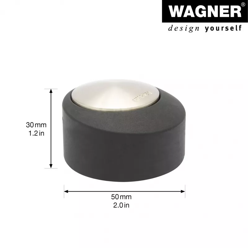 Wagner Design Yourself EH 5181 grindų durų ribotuvas, cinko lydinio su guminiu amortizatoriumi, matinis nikelis, 50 mm 15518111
