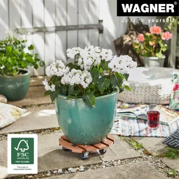 Wagner design yourself augalų vežimėlis WPC GH 0535 apvalus rudas 29 x 7,5 cm 20053501