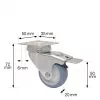 Wagner design yourself ECO RO 3550 pasukamas ratukas, 50 mm ratas, pilkas 3355001