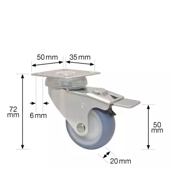 Wagner design yourself ECO RO 3550 pasukamas ratukas, 50 mm ratas, pilkas 3355001