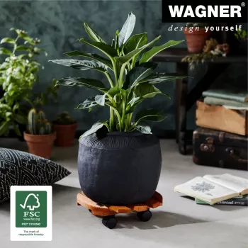 WAGNER Multiroller Country kaštonų spalvos apvalus augalų vežimėlis 20018201