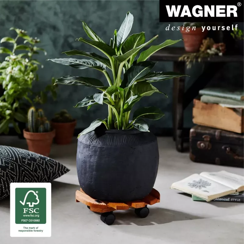 WAGNER Multiroller Country kaštonų spalvos apvalus augalų vežimėlis 20018201