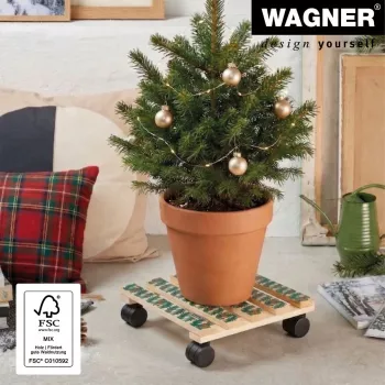 WAGNER design yourself augalų vežimėlis GH0653 kvadratinis medinis 29x8 cm 20065301