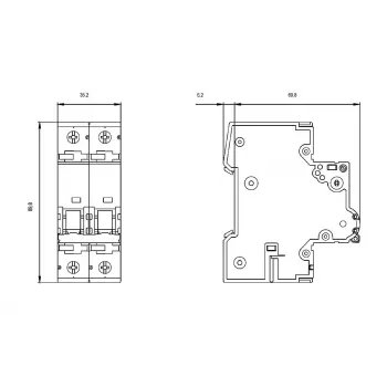 SIEMENS 5SY4506-7 4 polių 6A C charakteristikos automatinis jungiklis 6kA