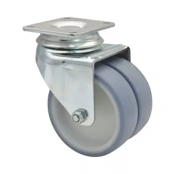 Wagner design yourself ECO RO 1577 pilkas dvigubas pasukamasis ratukas, 50 mm ratas, 50 kg apkrova, plokštelinis tvirtinimas 3157701