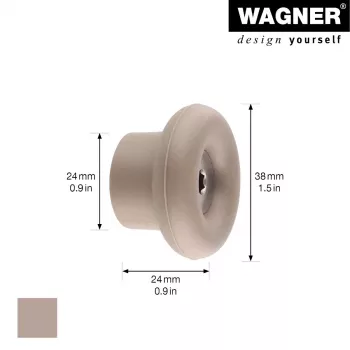 Wagner design yourself DOT drabužių kablys, taupe, 1 kablys, cinko lydinio liejimas, montuojamas varžtais 17022121