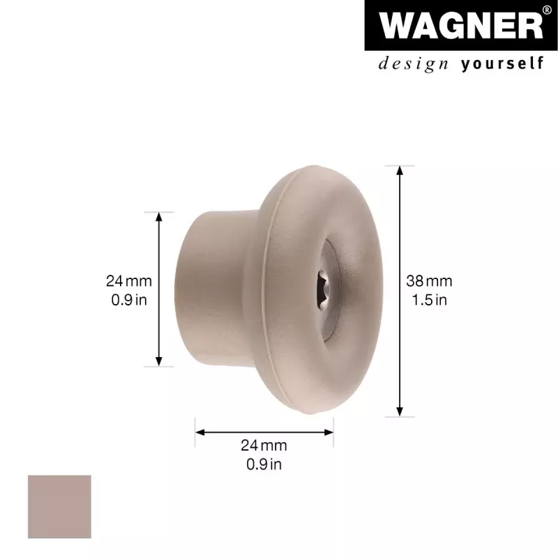 Wagner design yourself DOT drabužių kablys, taupe, 1 kablys, cinko lydinio liejimas, montuojamas varžtais 17022121