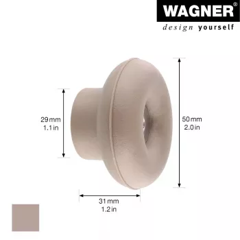 Wagner design yourself DOT GH 0222 drabužių kabykla, 1 kabliukas, taupe spalvos, 40 mm, plastikas 17022221