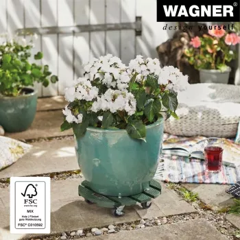 WAGNER design yourself augalų vežimėlis GH0528, plastikinis, Ø 29 cm, tamsiai žalias, apvalus, 1 vnt., 20052801