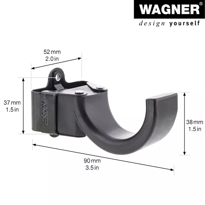 Wagner design yourself drabužių kablys WH 2097 su 1 kabliu, juodas, 1 vnt.