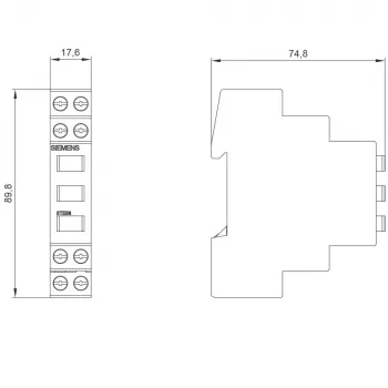 Siemens 5TE5802 pagalbinis kontaktas, 1NO+1NC, šoninis montavimas, daugiaspalvis