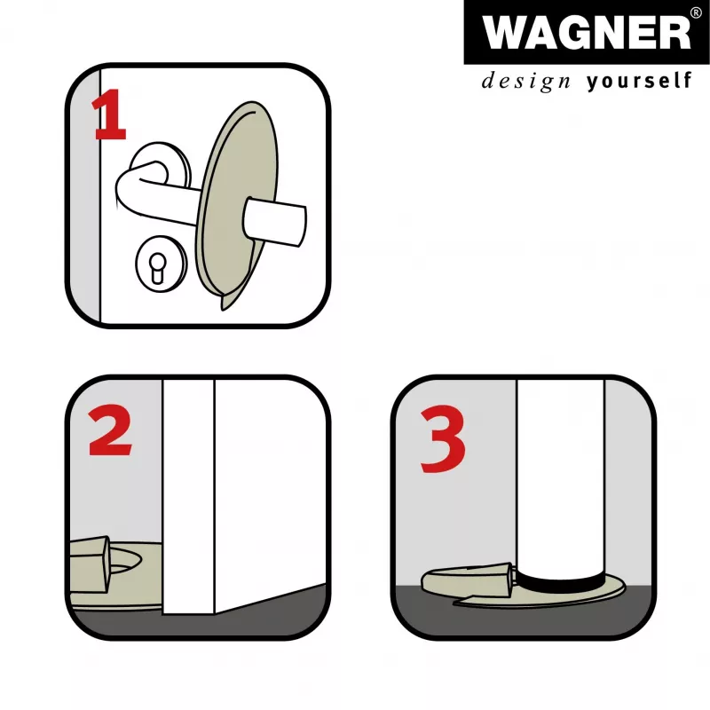 Wagner Design Yourself EH 6979 durų stabdiklis, plastikinis, baltas, savaiminio klijavimo 15697901