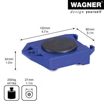 Wagner ROLLY MM 3171 20317101 transportavimo vežimėlis, iki 200 kg, mėlynas