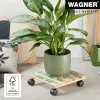 WAGNER design yourself augalų vežimėlis GH0645 kvadratinis medžio motyvas 29 x 8 cm, natūralus beržo fanera, 4 pasukamosios ratukės, 100 kg apkrova 20064501