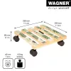 WAGNER design yourself augalų vežimėlis GH0645 kvadratinis medžio motyvas 29 x 8 cm, natūralus beržo fanera, 4 pasukamosios ratukės, 100 kg apkrova 20064501