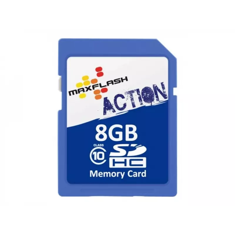 MEMORYSOLUTION MAXFLASH 8GB Action SDHC kortelė Class 10, Retail SD8GHCCL10M-R