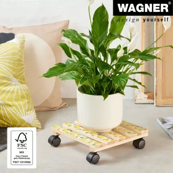 WAGNER design yourself augalų vežimėlis GH0644 kvadratinis medžio motyvas 29 x 8 cm, 1 vnt. 20064401