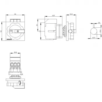 SIEMENS SIRIUS 3LD3 16A 3 polių pagrindinis jungiklis / atjungimo jungiklis 3LD30540TK53
