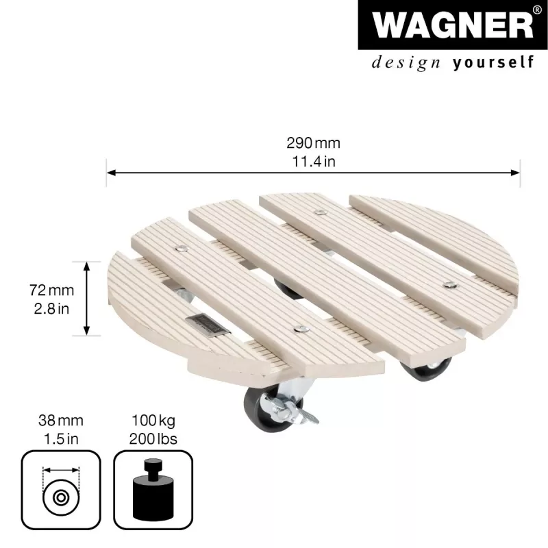 WAGNER design yourself augalų volelis GH0527, plastikinis, Ø 29 cm, baltas, apvalus, 1 vnt. (20052701)