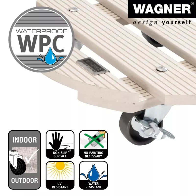 WAGNER design yourself augalų volelis GH0527, plastikinis, Ø 29 cm, baltas, apvalus, 1 vnt. (20052701)