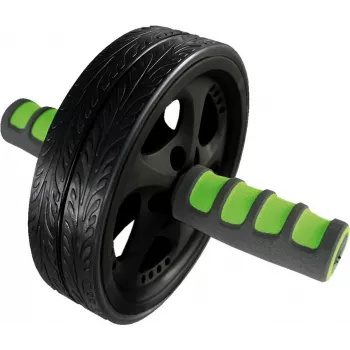 SCHILDKROT pilvo preso treniruoklis / AB Roller, juodas/žalias, dvigubas ratas, 185 mm skersmuo, 45 mm plotis 960045